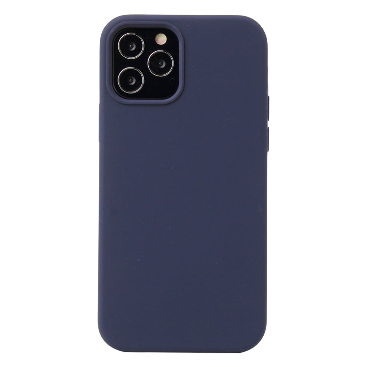 For iPhone 12 / 12 Pro Solid Color Liquid Silicone Shockproof Protective Case