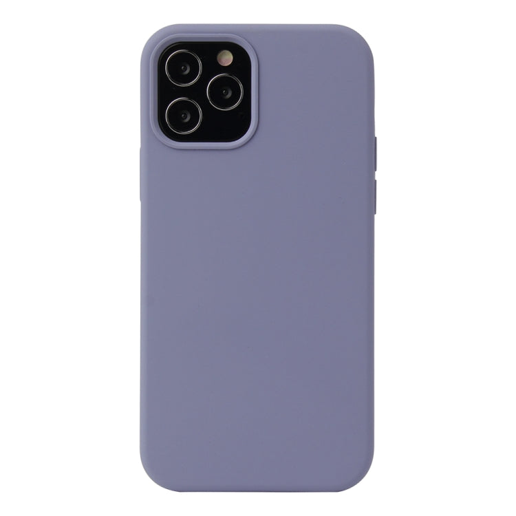 For iPhone 12 / 12 Pro Solid Color Liquid Silicone Shockproof Protective Case