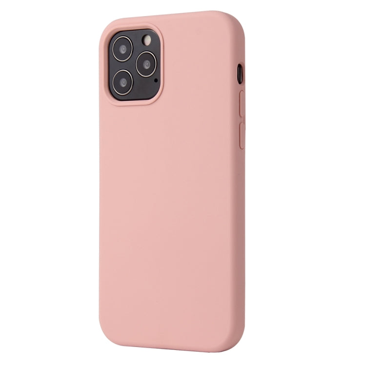 For iPhone 12 / 12 Pro Solid Color Liquid Silicone Shockproof Protective Case