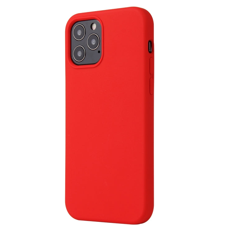 For iPhone 12 / 12 Pro Solid Color Liquid Silicone Shockproof Protective Case