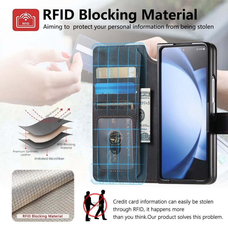 For Samsung Galaxy Z Fold5 CaseNeo MagSafe RFID Anti-theft Retro Leather Phone Case