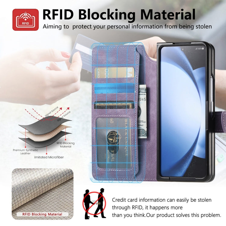 For Samsung Galaxy Z Fold5 CaseNeo MagSafe RFID Anti-theft Retro Leather Phone Case