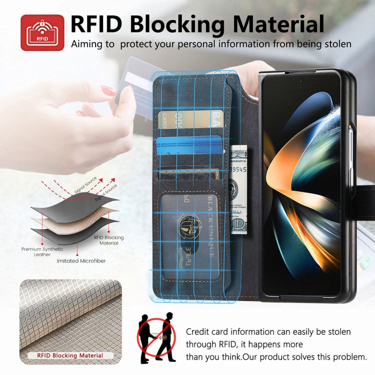 For Samsung Galaxy Z Fold4 CaseNeo MagSafe RFID Anti-theft Retro Leather Phone Case