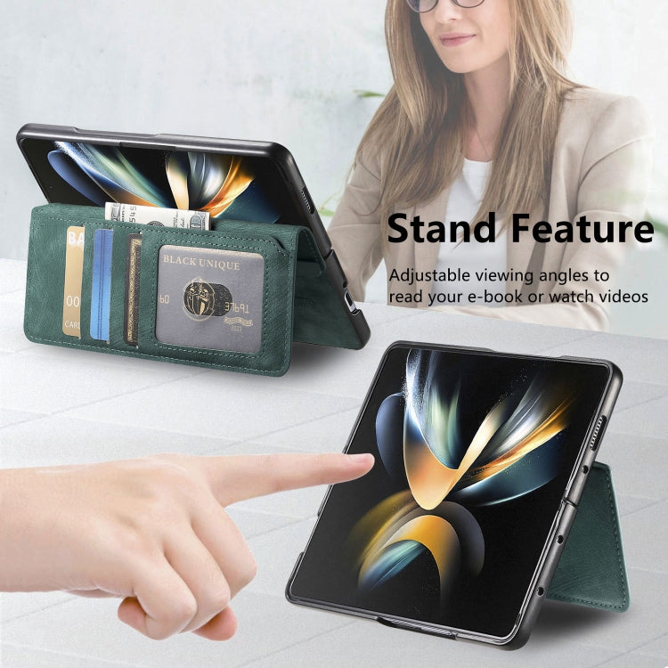 For Samsung Galaxy Z Fold4 CaseNeo MagSafe RFID Anti-theft Retro Leather Phone Case
