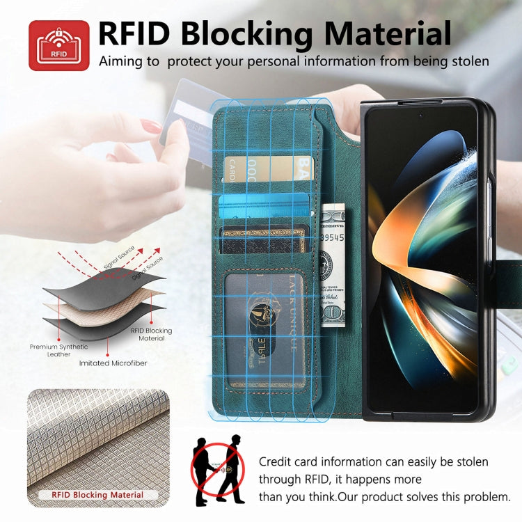 For Samsung Galaxy Z Fold4 CaseNeo MagSafe RFID Anti-theft Retro Leather Phone Case