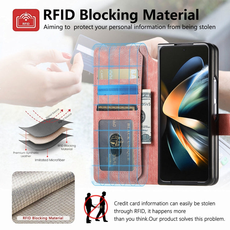 For Samsung Galaxy Z Fold4 CaseNeo MagSafe RFID Anti-theft Retro Leather Phone Case