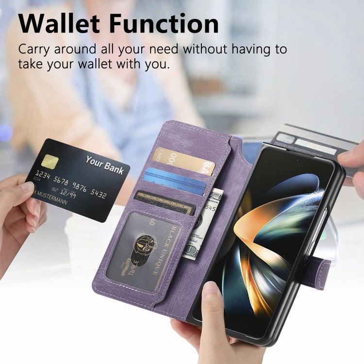 For Samsung Galaxy Z Fold4 CaseNeo MagSafe RFID Anti-theft Retro Leather Phone Case