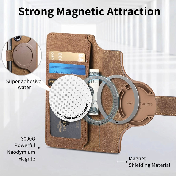 For Samsung Galaxy Z Fold3 CaseNeo MagSafe RFID Anti-theft Retro Leather Phone Case