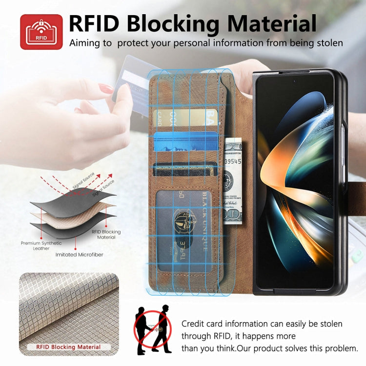 For Samsung Galaxy Z Fold3 CaseNeo MagSafe RFID Anti-theft Retro Leather Phone Case