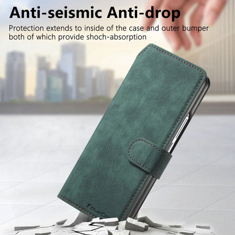 For Samsung Galaxy Z Fold3 CaseNeo MagSafe RFID Anti-theft Retro Leather Phone Case