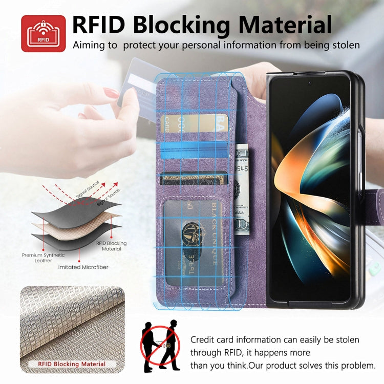For Samsung Galaxy Z Fold3 CaseNeo MagSafe RFID Anti-theft Retro Leather Phone Case