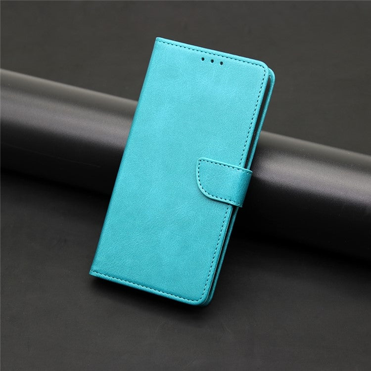 For iPhone 16 Plus Calf Texture Buckle Flip Leather Phone Case