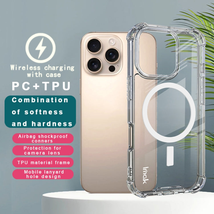 For iPhone 16 Pro IMAK Space Shield PC + TPU Airbag Shockproof MagSafe Phone Case - Transparent