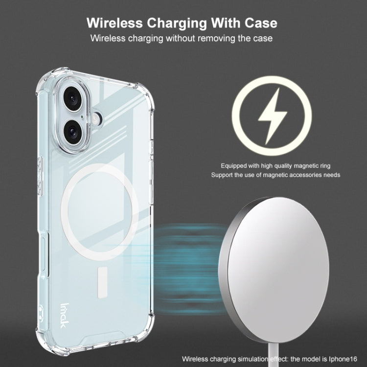 For iPhone 16 Pro IMAK Space Shield PC + TPU Airbag Shockproof MagSafe Phone Case - Transparent