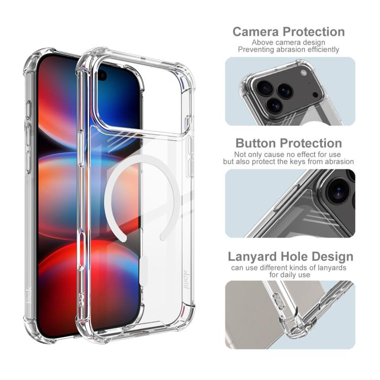 For iPhone 17 Pro Max IMAK Space Shield PC + TPU Airbag Shockproof MagSafe Phone Case - Transparent
