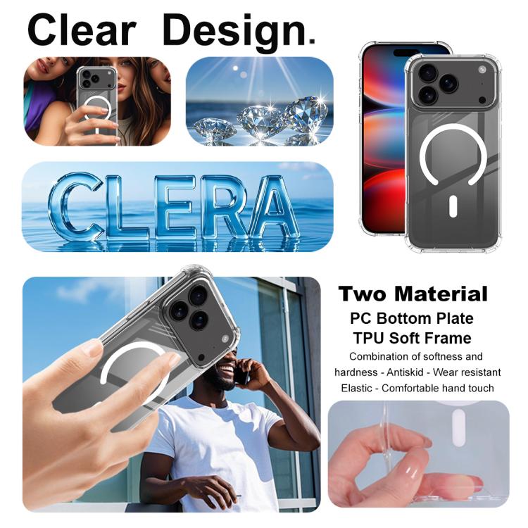 For iPhone 17 Pro Max IMAK Space Shield PC + TPU Airbag Shockproof MagSafe Phone Case - Transparent