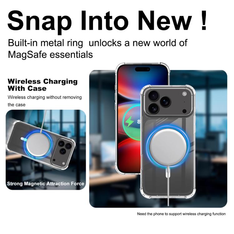 For iPhone 17 Pro Max IMAK Space Shield PC + TPU Airbag Shockproof MagSafe Phone Case - Transparent