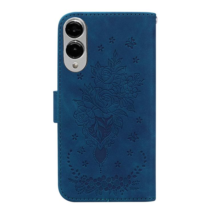 For Samsung Galaxy S25 Edge 5G Butterfly Rose Embossed Leather Phone Case