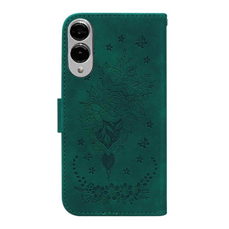 For Samsung Galaxy S25 Edge 5G Butterfly Rose Embossed Leather Phone Case