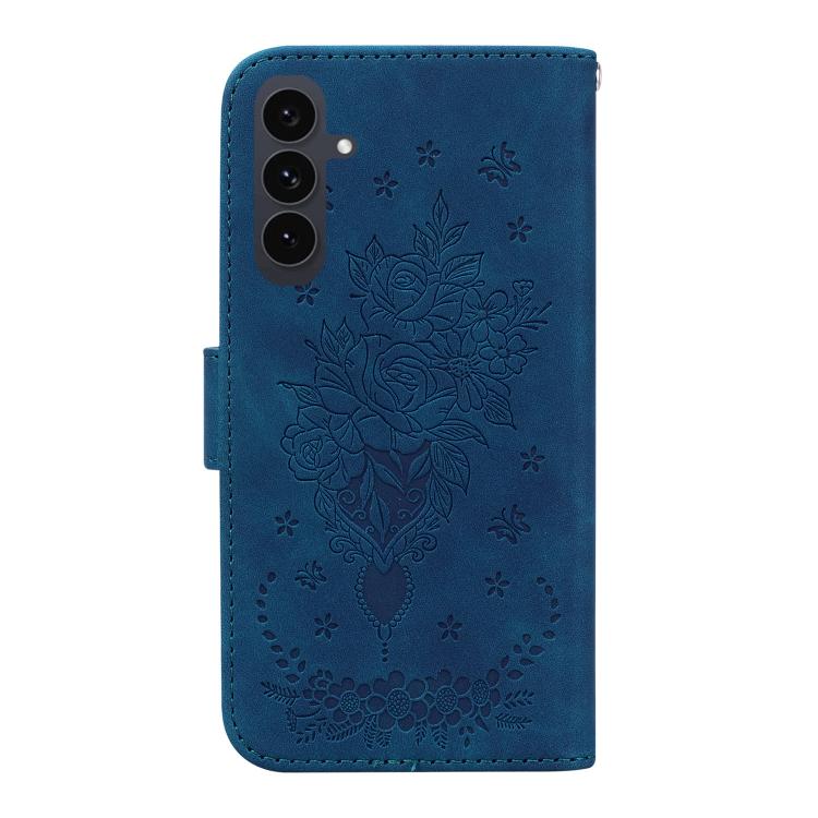 For Samsung Galaxy S25 FE 5G Butterfly Rose Embossed Leather Phone Case