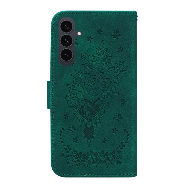For Samsung Galaxy S25 FE 5G Butterfly Rose Embossed Leather Phone Case