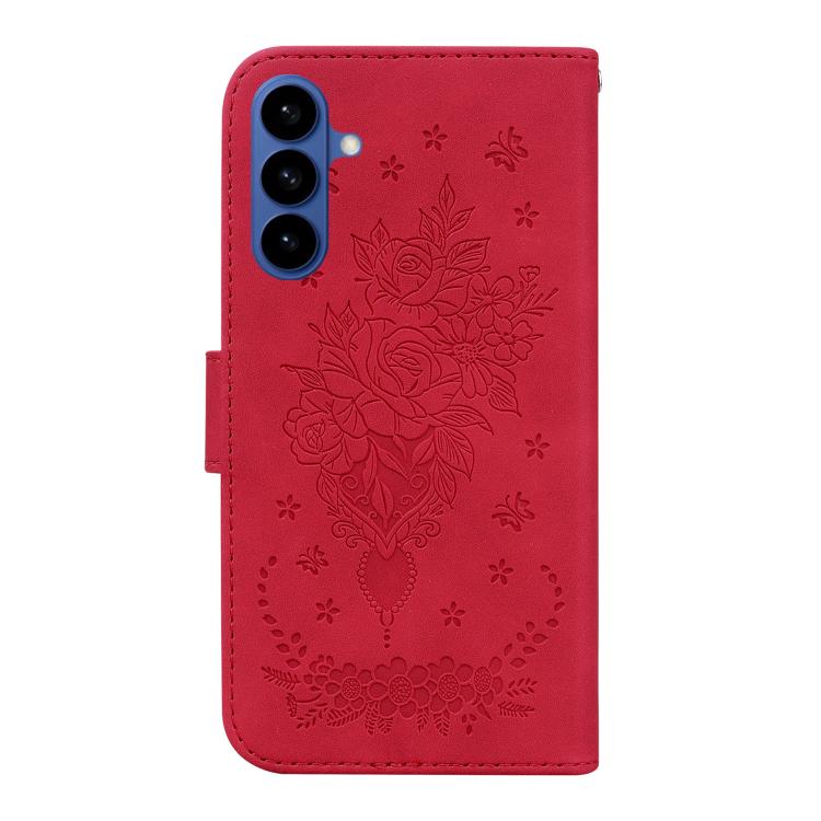 For Samsung Galaxy S26 5G Butterfly Rose Embossed Leather Phone Case