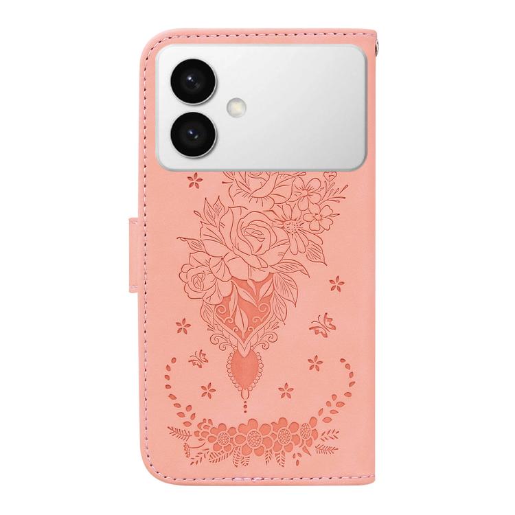 For Samsung Galaxy S26 Edge 5G Butterfly Rose Embossed Leather Phone Case
