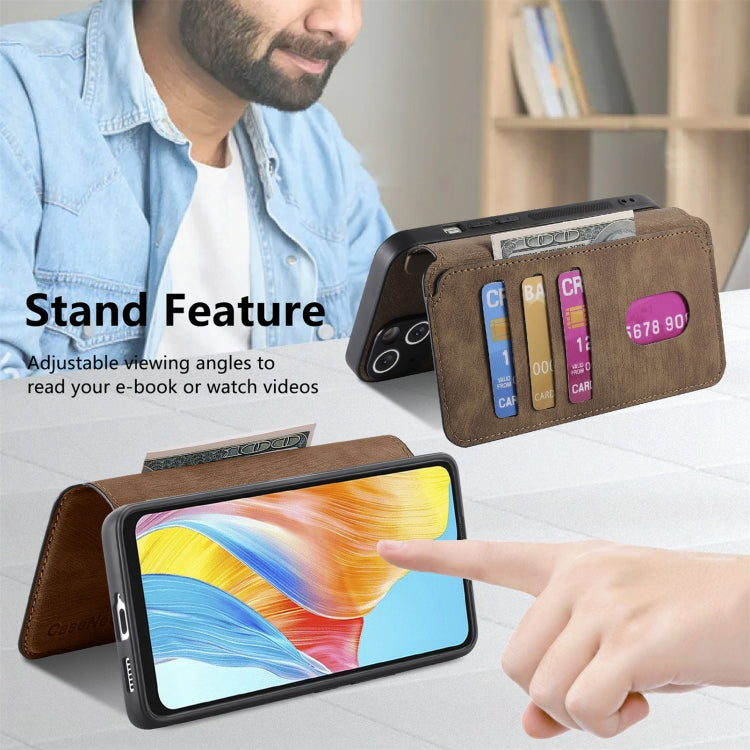 For OPPO A38 4G / A18 4G CaseNeo MagSafe RFID Anti-theft Retro Leather Phone Case