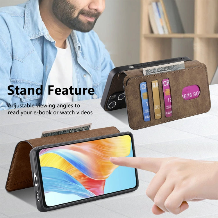 For OPPO A58 4G CaseNeo MagSafe RFID Anti-theft Retro Leather Phone Case