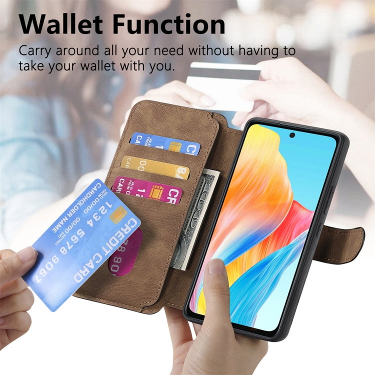 For OPPO A58 4G CaseNeo MagSafe RFID Anti-theft Retro Leather Phone Case