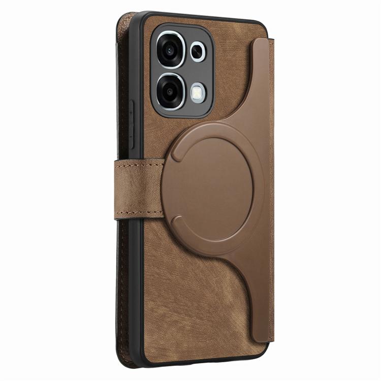 For OPPO A6 Global / A6s / A6c / A6t Pro CaseNeo MagSafe RFID Anti-theft Retro Leather Phone Case