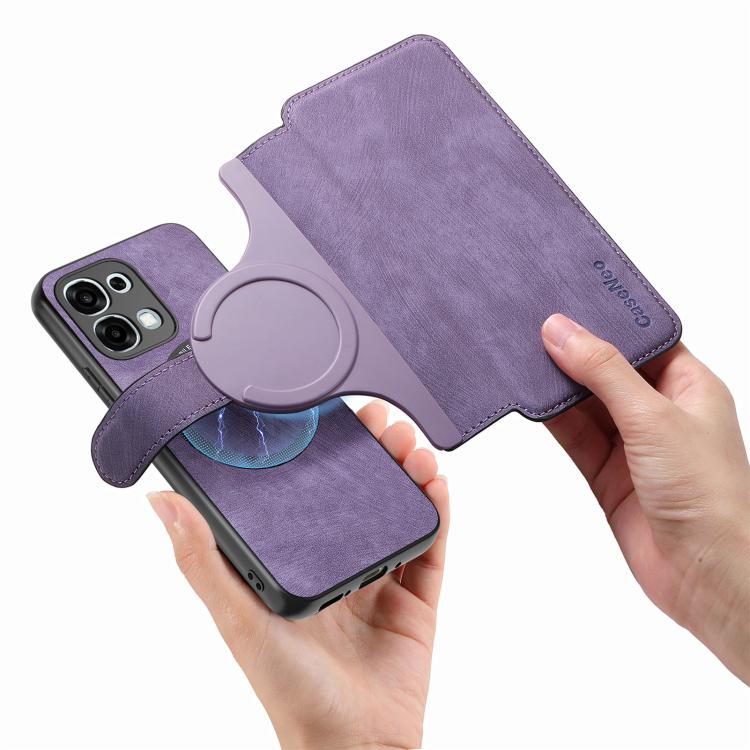 For OPPO A6 Global / A6s / A6c / A6t Pro CaseNeo MagSafe RFID Anti-theft Retro Leather Phone Case