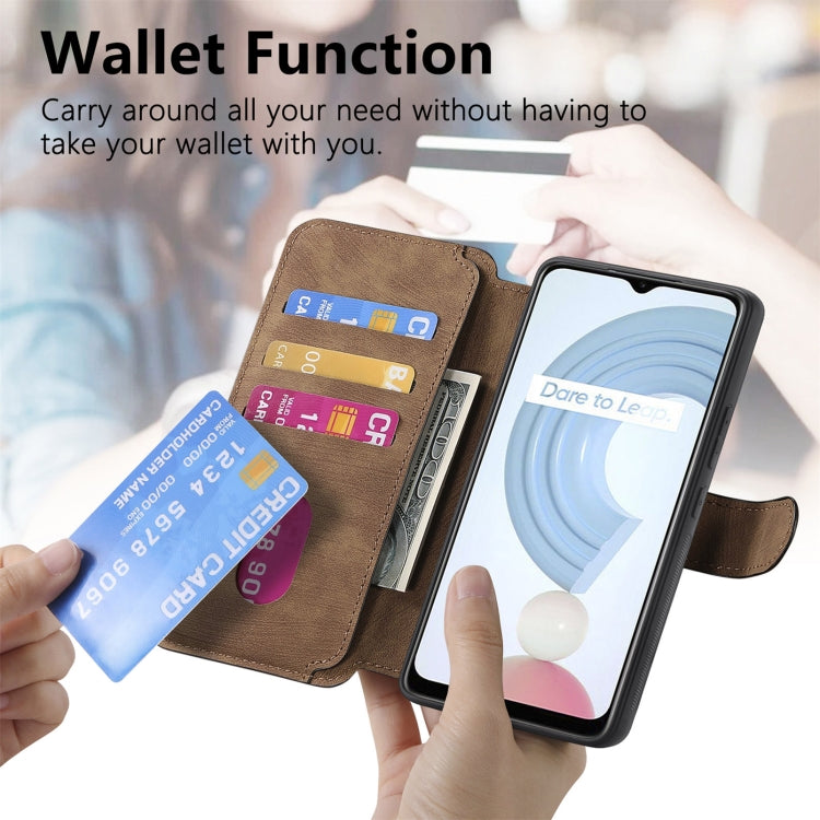 For Realme C21Y CaseNeo MagSafe RFID Anti-theft Retro Leather Phone Case