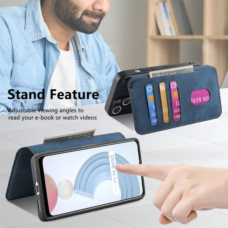 For Realme C21Y CaseNeo MagSafe RFID Anti-theft Retro Leather Phone Case