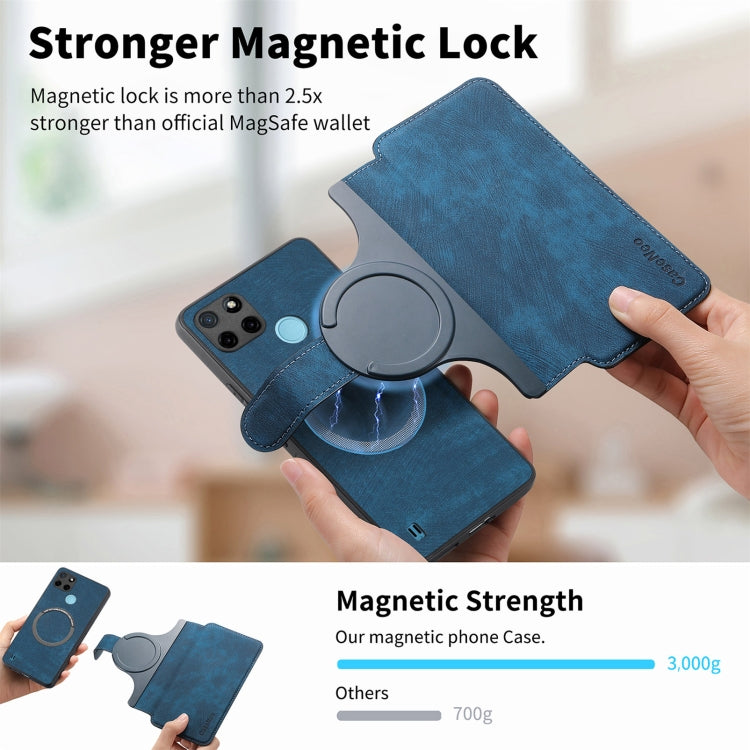 For Realme C21Y CaseNeo MagSafe RFID Anti-theft Retro Leather Phone Case