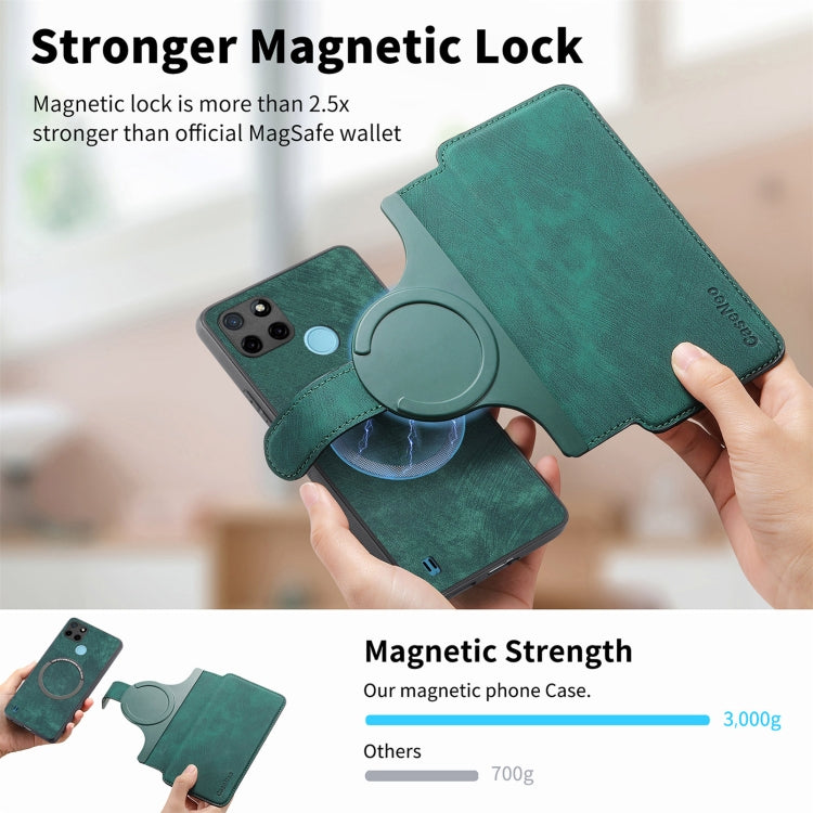 For Realme C21Y CaseNeo MagSafe RFID Anti-theft Retro Leather Phone Case