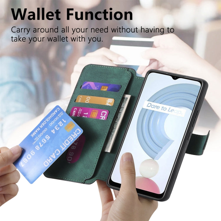 For Realme C21Y CaseNeo MagSafe RFID Anti-theft Retro Leather Phone Case