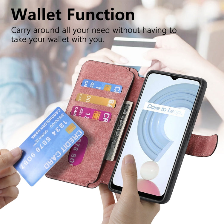 For Realme C21Y CaseNeo MagSafe RFID Anti-theft Retro Leather Phone Case
