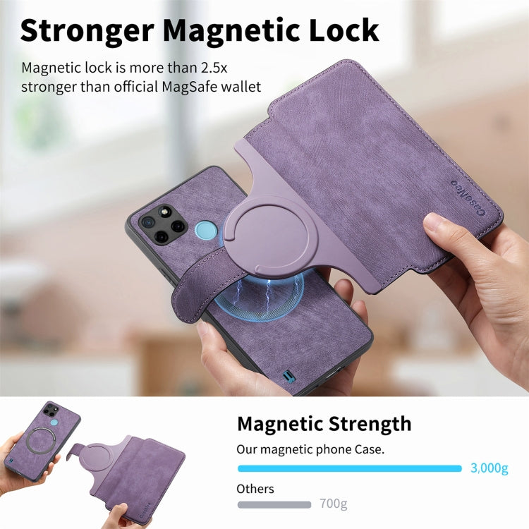 For Realme C21Y CaseNeo MagSafe RFID Anti-theft Retro Leather Phone Case