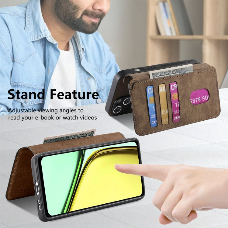 For Realme C67 4G CaseNeo MagSafe RFID Anti-theft Retro Leather Phone Case
