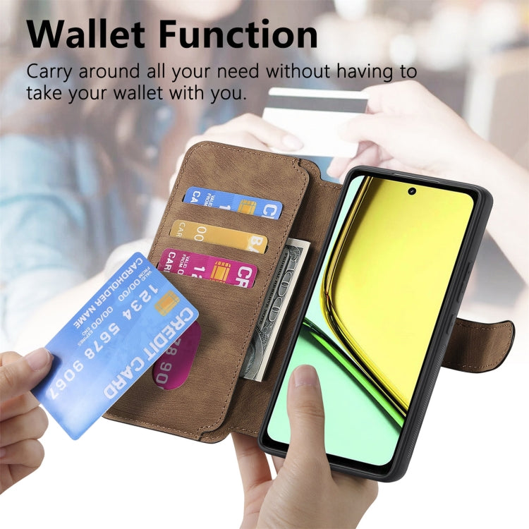 For Realme C67 4G CaseNeo MagSafe RFID Anti-theft Retro Leather Phone Case