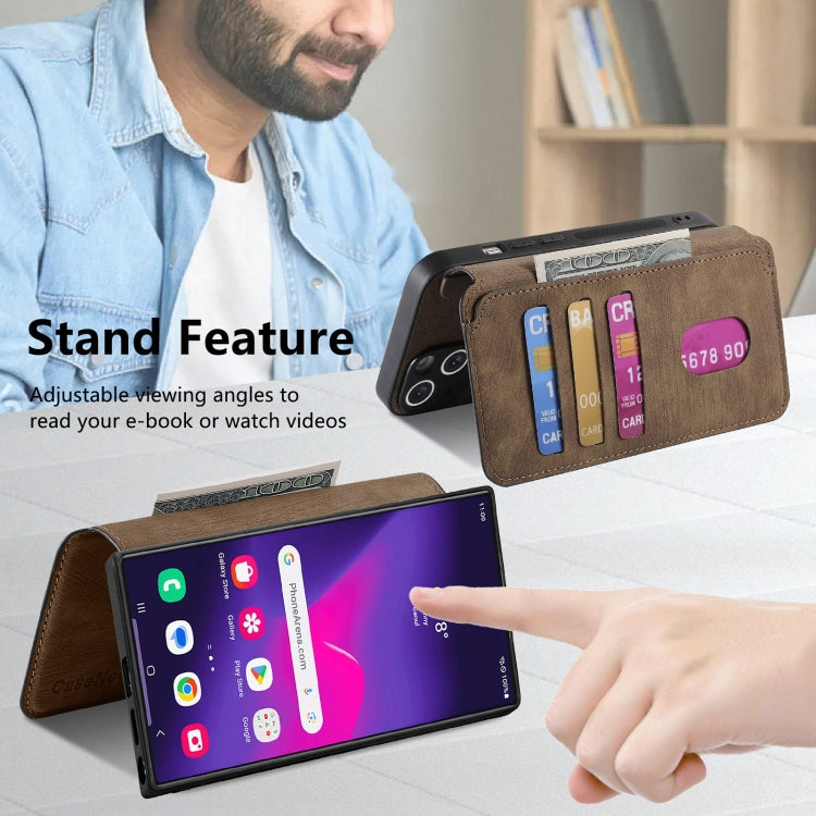 For Galaxy S24 Ultra 5G CaseNeo MagSafe RFID Anti-theft Retro Leather Phone Case