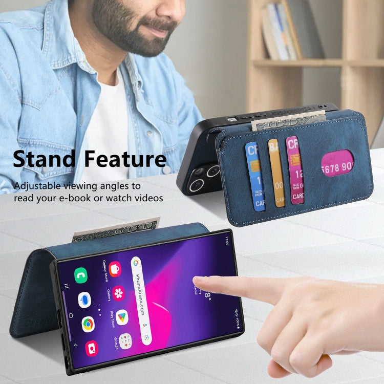 For Galaxy S24 Ultra 5G CaseNeo MagSafe RFID Anti-theft Retro Leather Phone Case
