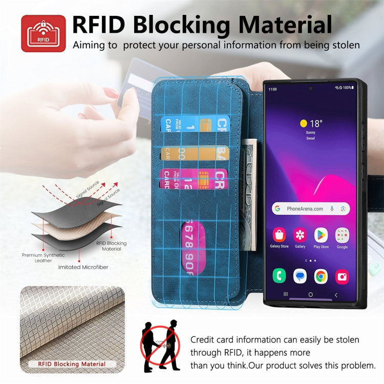 For Galaxy S24 Ultra 5G CaseNeo MagSafe RFID Anti-theft Retro Leather Phone Case