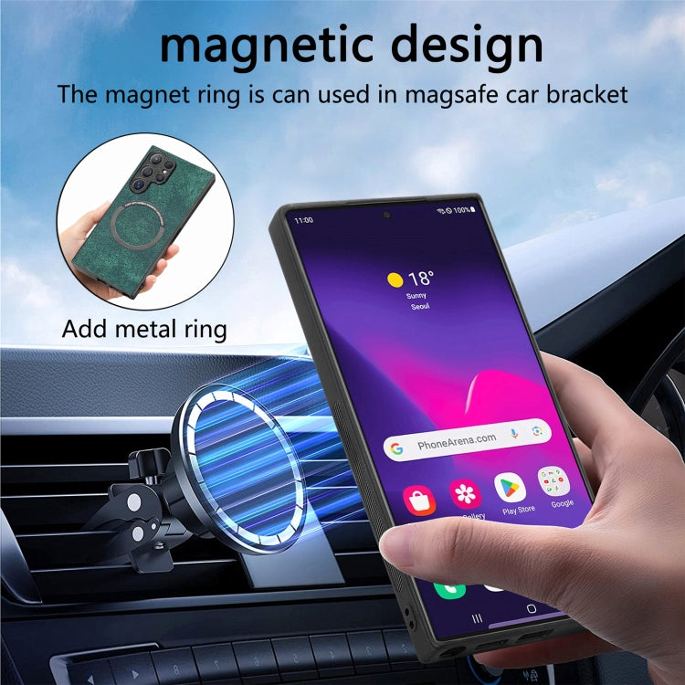 For Galaxy S24 Ultra 5G CaseNeo MagSafe RFID Anti-theft Retro Leather Phone Case