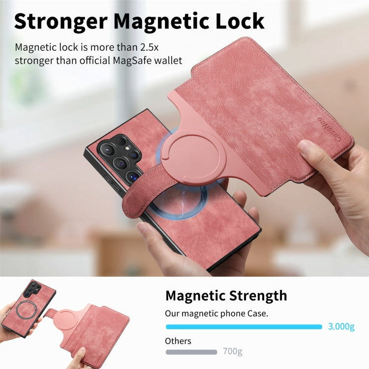For Galaxy S24 Ultra 5G CaseNeo MagSafe RFID Anti-theft Retro Leather Phone Case