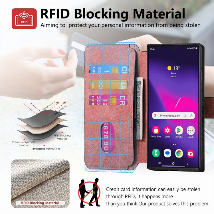 For Galaxy S24 Ultra 5G CaseNeo MagSafe RFID Anti-theft Retro Leather Phone Case