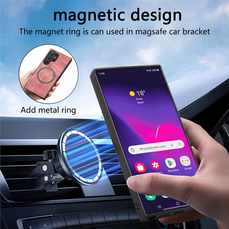 For Galaxy S24 Ultra 5G CaseNeo MagSafe RFID Anti-theft Retro Leather Phone Case