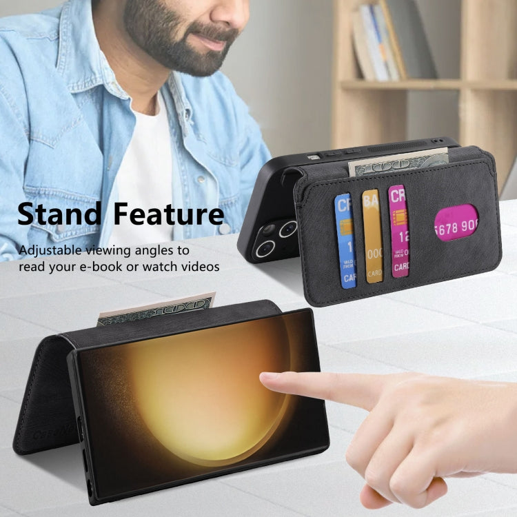For Galaxy S23 Ultra 5G CaseNeo MagSafe RFID Anti-theft Retro Leather Phone Case