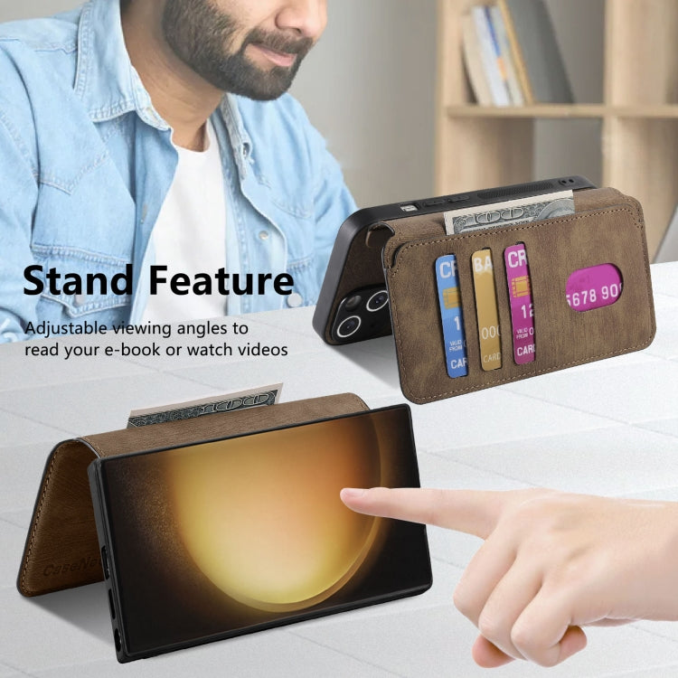 For Galaxy S23 Ultra 5G CaseNeo MagSafe RFID Anti-theft Retro Leather Phone Case